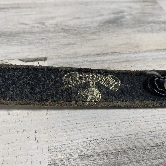 Don Cuco's Boots Black Leather Belt Rodeo Belt Silver Metal Emblems Accents - Picture 7 of 9